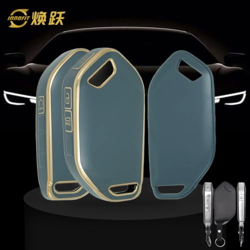 KIJ1T1-Granny Grey-Gold Plating- Car Key Cover For Kia