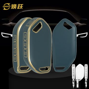KIJ5T1-Granny Grey-Gold Plating- Car Key Cover For Kia
