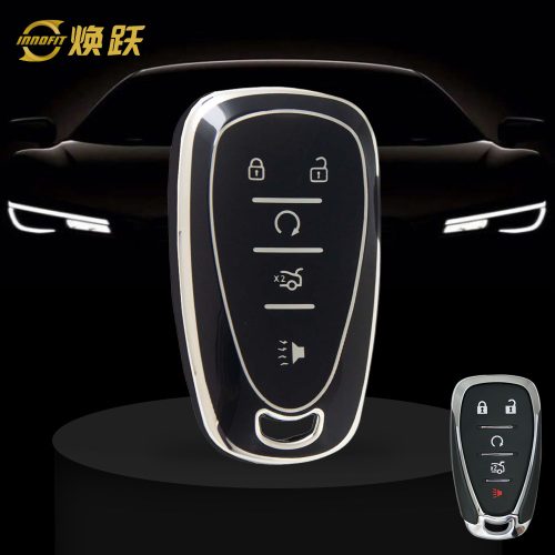 CEA3T1-Black-Silver Plating- Car Key Cover For Chevrolet Holden