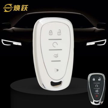 CEA3T1-White-Silver Plating- Car Key Cover For Chevrolet Holden