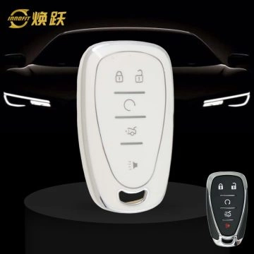 CEA3T1-White-Silver Plating- Car Key Cover For Chevrolet Holden
