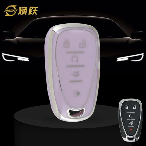 CEA3T1-Purple-Silver Plating- Car Key Cover For Chevrolet Holden