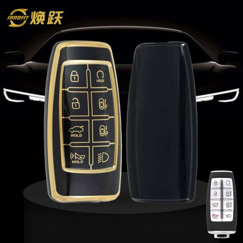 GNA4T1-Black-Gold Plating- Car Key Cover For GENESIS