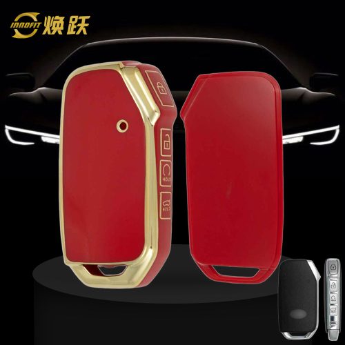 KIK3T1-Red-Gold Plating- Car Key Cover For Kia