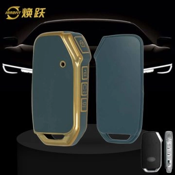 KIK3T1-Granny Grey-Gold Plating- Car Key Cover For Kia