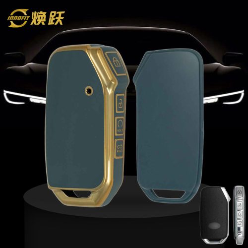 KIK3T1-Granny Grey-Gold Plating- Car Key Cover For Kia