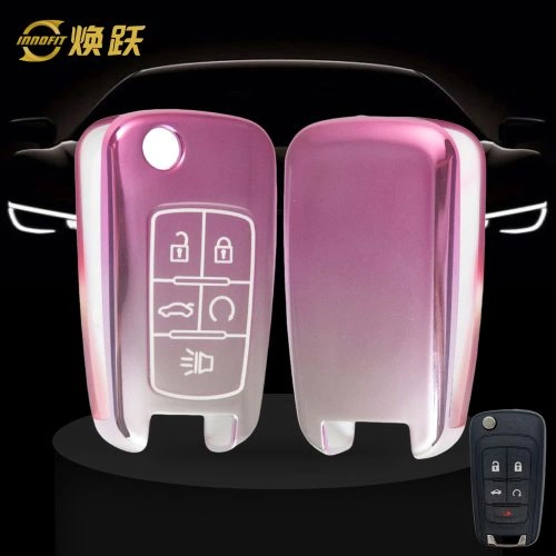 CED5T1-Gradient Pink- Car Key Cover For Chevrolet Opel GMC Holden