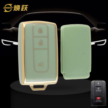 TOF2T1-Green-Gold Plating- Car Key Cover For Toyota