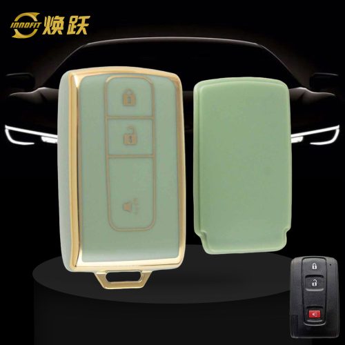 TOF2T1-Green-Gold Plating- Car Key Cover For Toyota