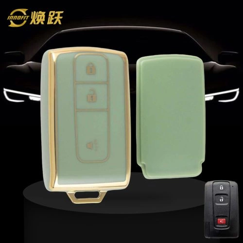 TOF2T1-Green-Gold Plating- Car Key Cover For Toyota