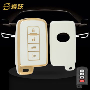TOD4T1-White-Gold Plating- Car Key Cover For Toyota
