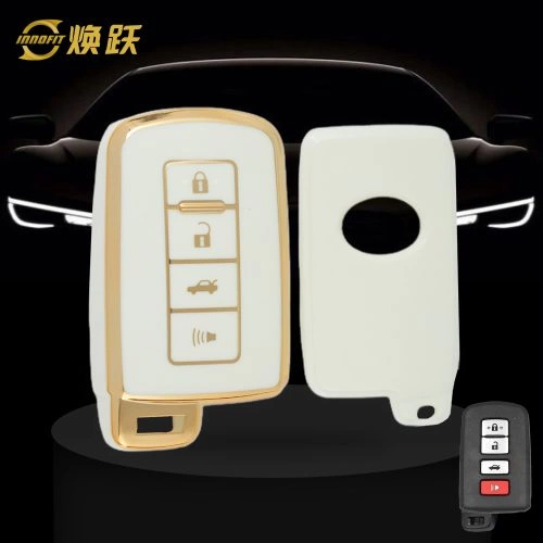TOD4T1-White-Gold Plating- Car Key Cover For Toyota