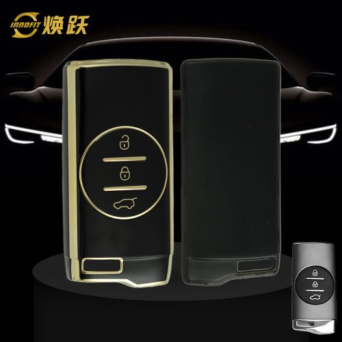 CRD1T1-Black-Gold Plating- Car Key Cover For Chery