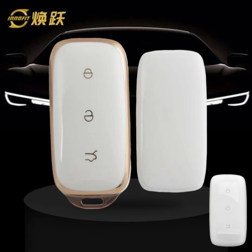 GEE1T1-White-Gold Plating- Car Key Cover For Geely Auto