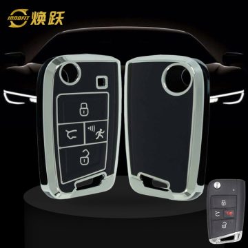 VOA2T1-Black-Silver Plating- Car Key Cover For Volkswagen skoda SEAT
