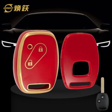 HON2T1-Red-Gold Plating- Car Key Cover For Honda