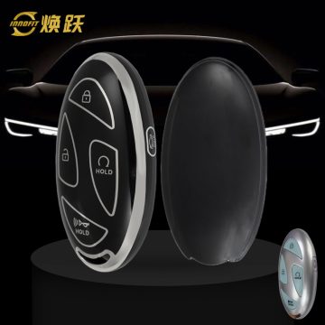 HYK1T1-Black-Silver Plating- Car Key Cover For Hyundai
