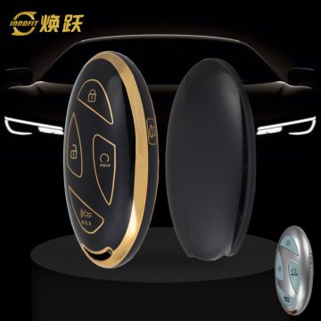 HYK1T1-Black-Gold Plating- Car Key Cover For Hyundai
