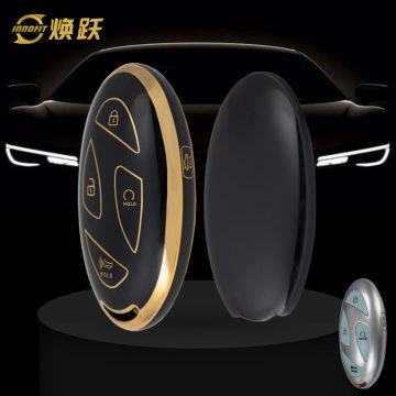 HYK1T1-Black-Gold Plating- Car Key Cover For Hyundai