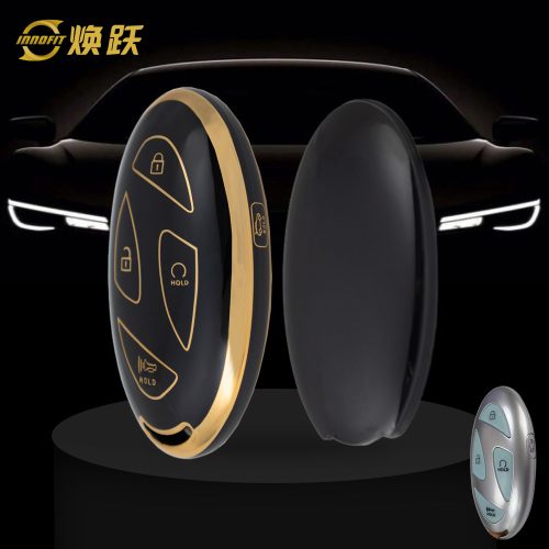 HYK1T1-Black-Gold Plating- Car Key Cover For Hyundai