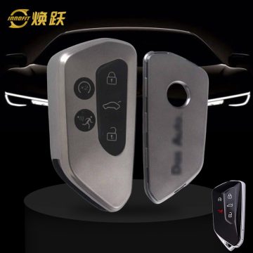 VOC2T1-Black-Metal Gray Plating- Car Key Cover For Volkswagen skoda