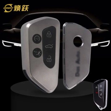 VOC2T1-Black-Metal Gray Plating- Car Key Cover For Volkswagen skoda