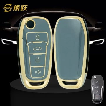 FOA7T1-Granny Grey-Gold Plating- Car Key Cover For Ford