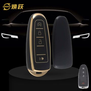FOJ2T1-Black-Gold Plating- Car Key Cover For Ford LINCOLN