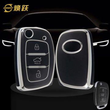 HYF1T1-Black-Silver Plating- Car Key Cover For Hyundai