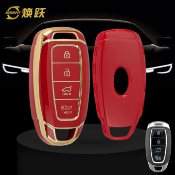 HYS1T1-Red-Gold Plating- Car Key Cover For Hyundai