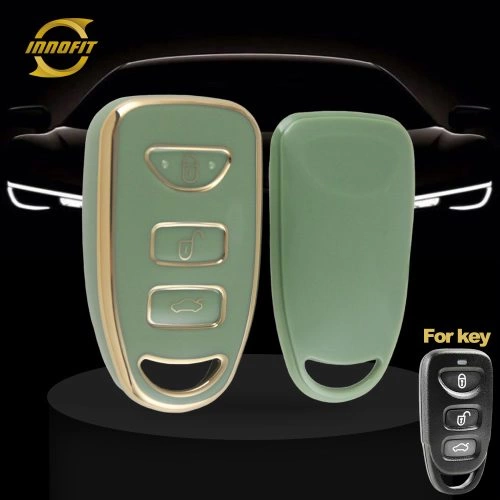 HYJ2T1-Green-Gold Plating- Car Key Cover For Hyundai Kia