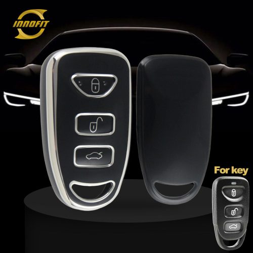 HYJ2T1-Black-Silver Plating- Car Key Cover For Hyundai Kia