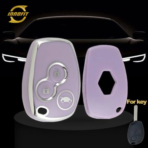 RED1T1-Purple-Silver Plating- Car Key Cover For Renault