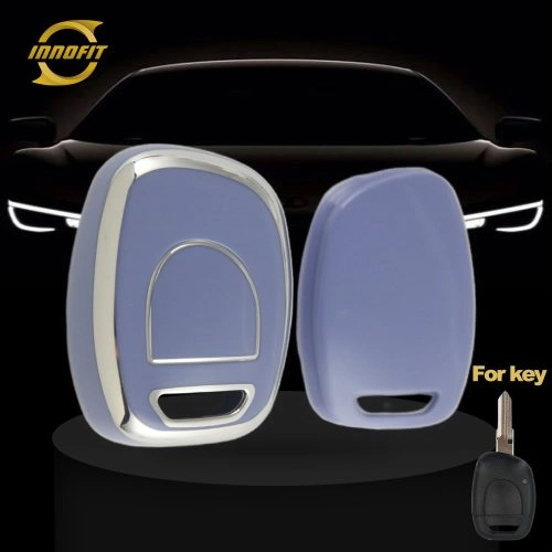 REE1T1-Light Blue-Silver Plating- Car Key Cover For Renault