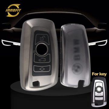 BMC1T1-Black-Metal Gray Plating- Car Key Cover For BMW