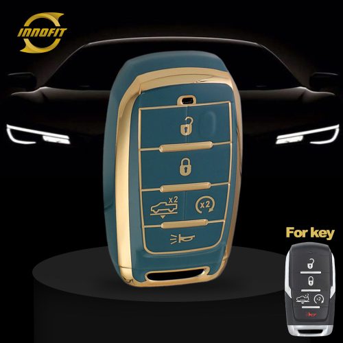 JEE8T1-Granny Grey-Gold Plating- Car Key Cover For Jeep Dodge