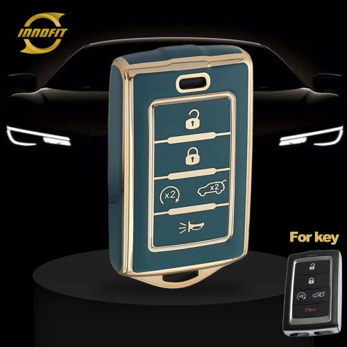 JEF3T1-Granny Grey-Gold Plating- Car Key Cover For Jeep