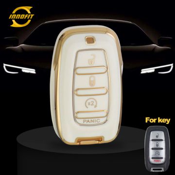 CYH2T1-White-Gold Plating- Car Key Cover For Chrysler