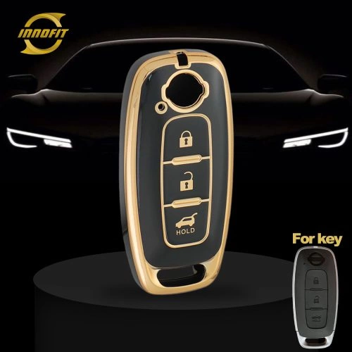 NIA2T1-Black-Gold Plating- Car Key Cover For Nissan