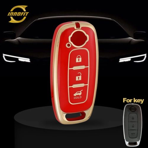 NIA2T1-Red-Gold Plating- Car Key Cover For Nissan