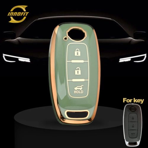 NIA2T1-Green-Gold Plating- Car Key Cover For Nissan