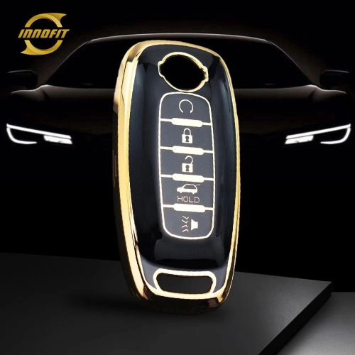 NIA3T1-Black-Gold Plating- Car Key Cover For Nissan