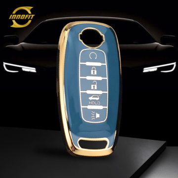 NIA3T1-Granny Grey-Gold Plating- Car Key Cover For Nissan
