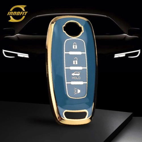NIA4T1-Granny Grey-Gold Plating- Car Key Cover For Nissan