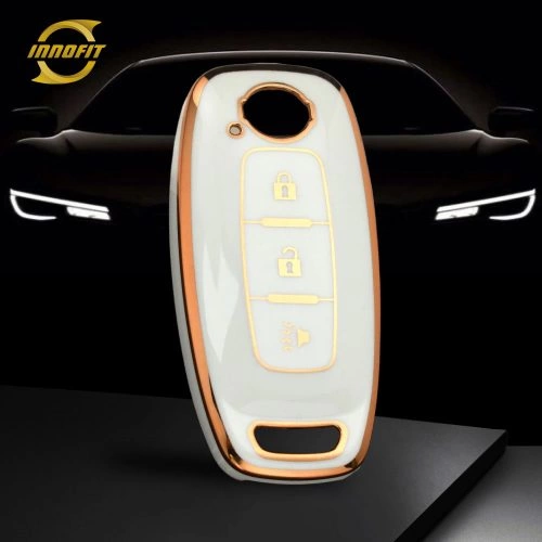 NIA5T1-White-Gold Plating- Car Key Cover For Nissan