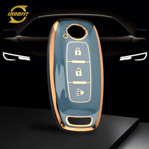 NIA5T1-Granny Grey-Gold Plating- Car Key Cover For Nissan