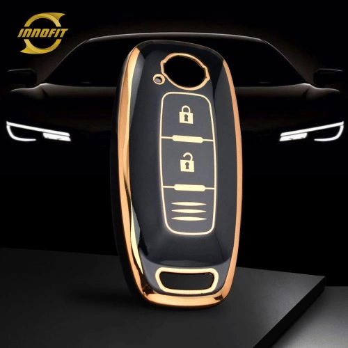 NIA6T1-Black-Gold Plating- Car Key Cover For Nissan