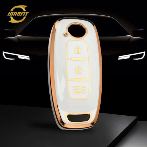 NIA6T1-White-Gold Plating- Car Key Cover For Nissan