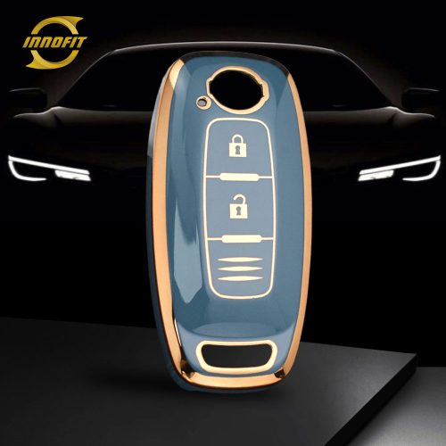 NIA6T1-Granny Grey-Gold Plating- Car Key Cover For Nissan