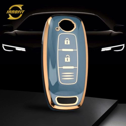 NIA6T1-Granny Grey-Gold Plating- Car Key Cover For Nissan